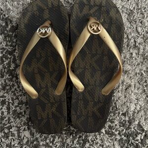Michael Kors Gold and Black Sandals
